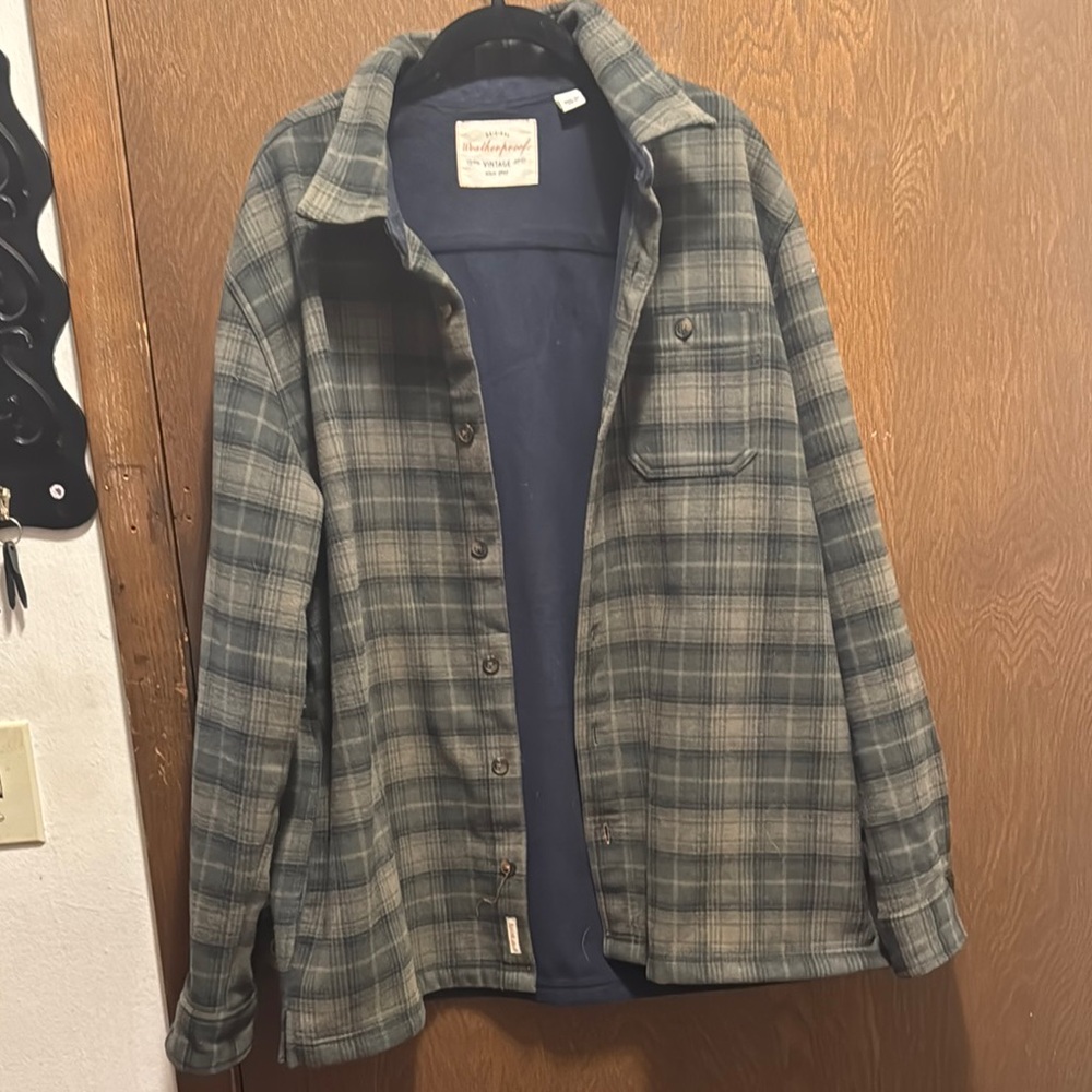 Authentic Original Vintage Style Green and Blue Lightweight Shirt Jacket